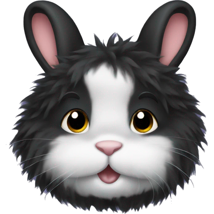 Black fluffy rabbit emoji