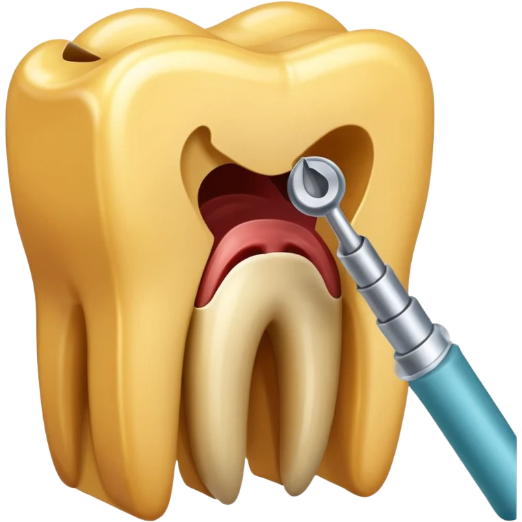 endodoncia dental con lima en la pulpaç emoji