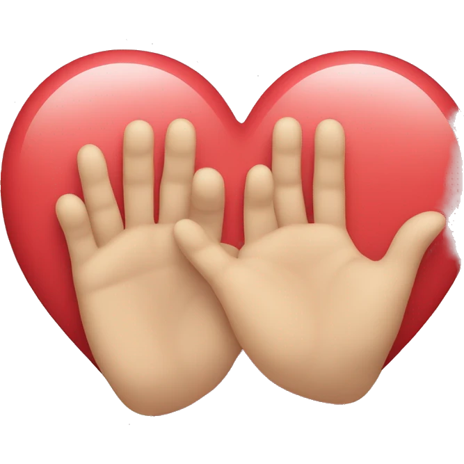 Handheart with a normal heart in the middle  emoji