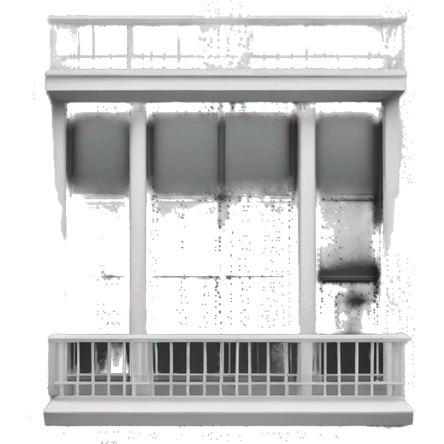 glass pane balcony make it black and white without much detail on it. emoji
