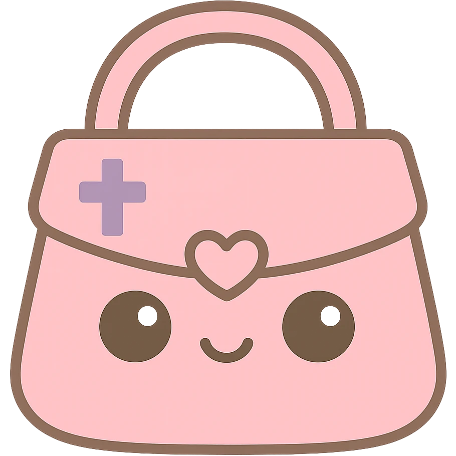 Make the gold and black gothic kawaii purse more minimal with reduced details. Keep only one or two simple gothic symbols. The purse should have big eyes, a smiling and playful expression, and a cartoonish style. Remove the background. emoji