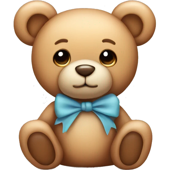 Cute teddy bear with bow emoji