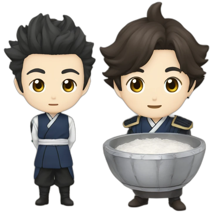 gojo satoru with kamado tanjiro emoji