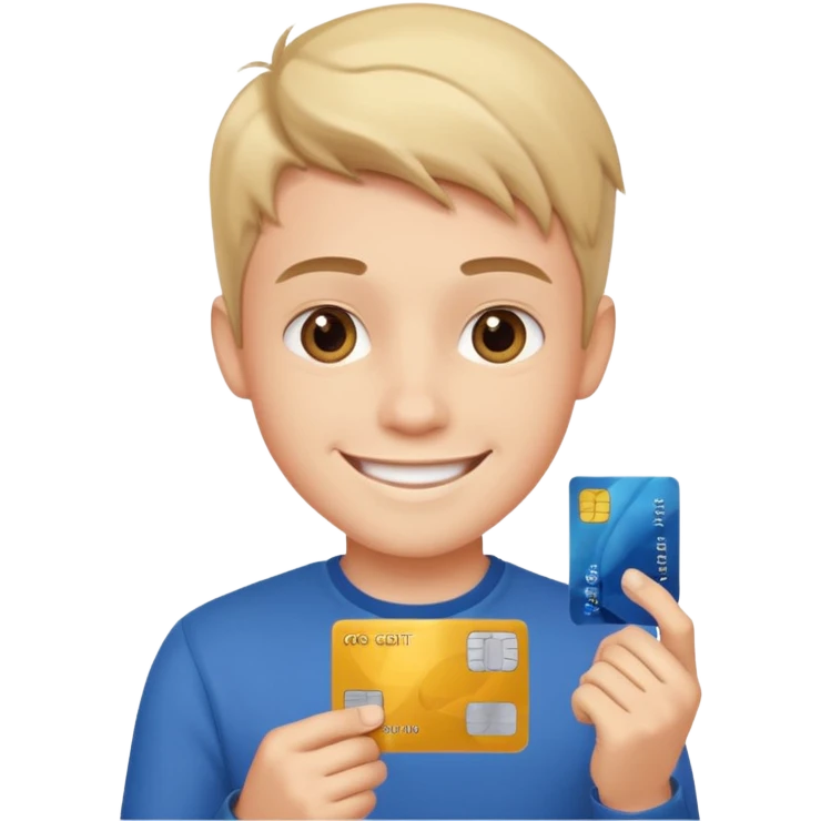پسر جذاب با کلاس کارت بانکی به دست emoji