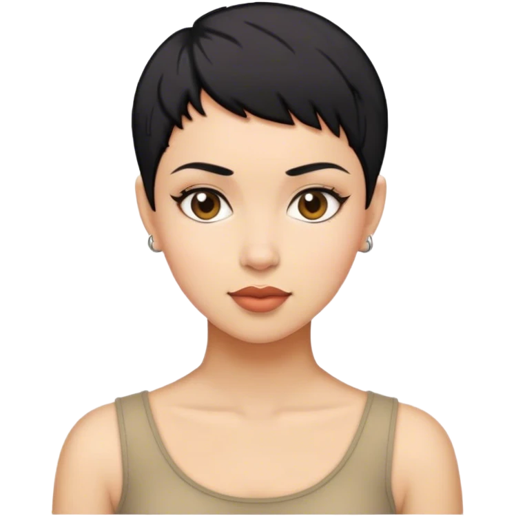 woman pixie cut black hair emoji