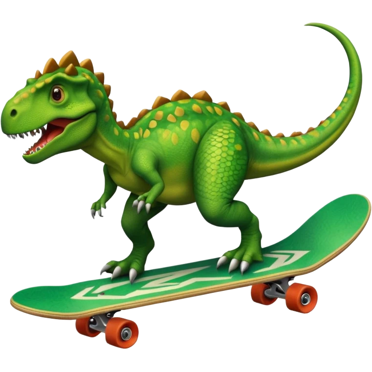 Dinosaur on a skateboard emoji