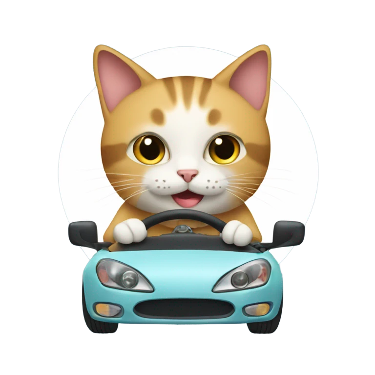 Cat driving a car emoji