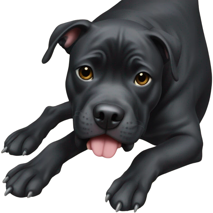 Black Pitbull with wrinkles emoji