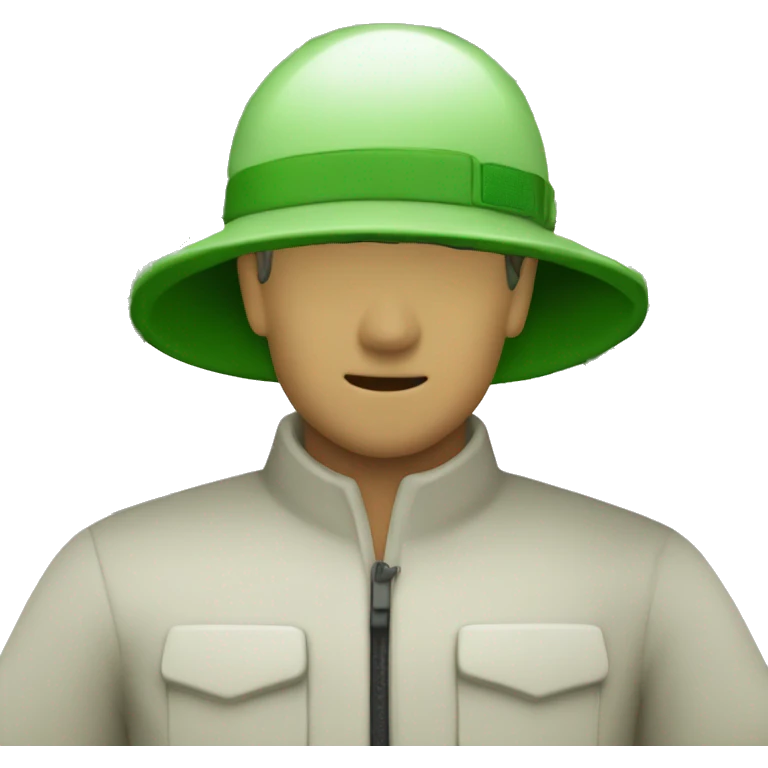 gardener pith helmet jacket white green trees  emoji
