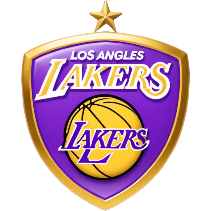 Los Angeles Lakers Badge 3D and Glitch effect emoji