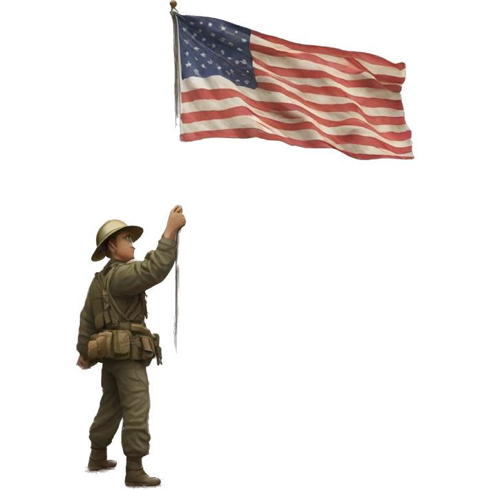 Raising the flag on iwo gima emoji