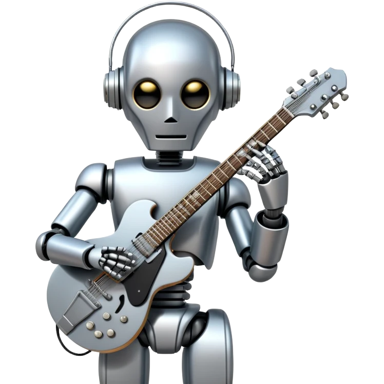 Robot playing guitar emoji