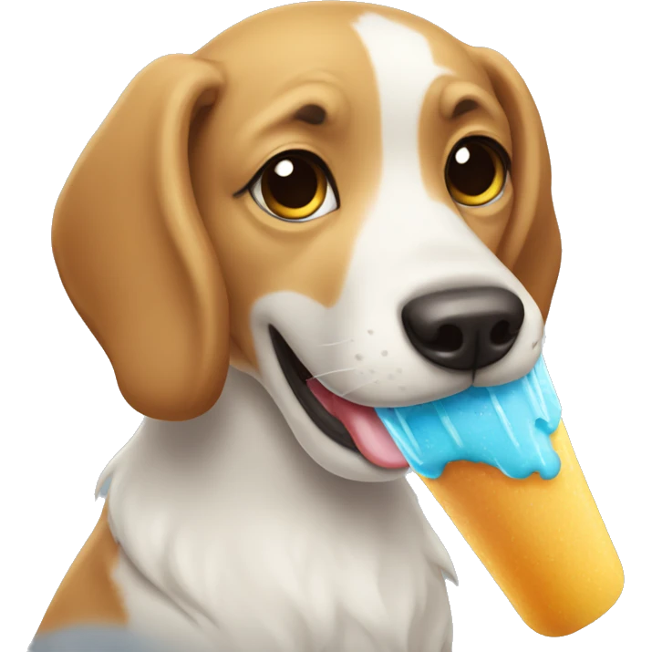 Dog eating an icepop emoji
