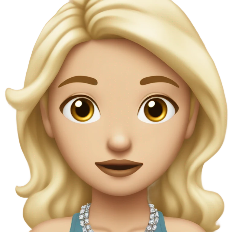 blonde tan white girl with jewelry rolling her eyes￼ emoji