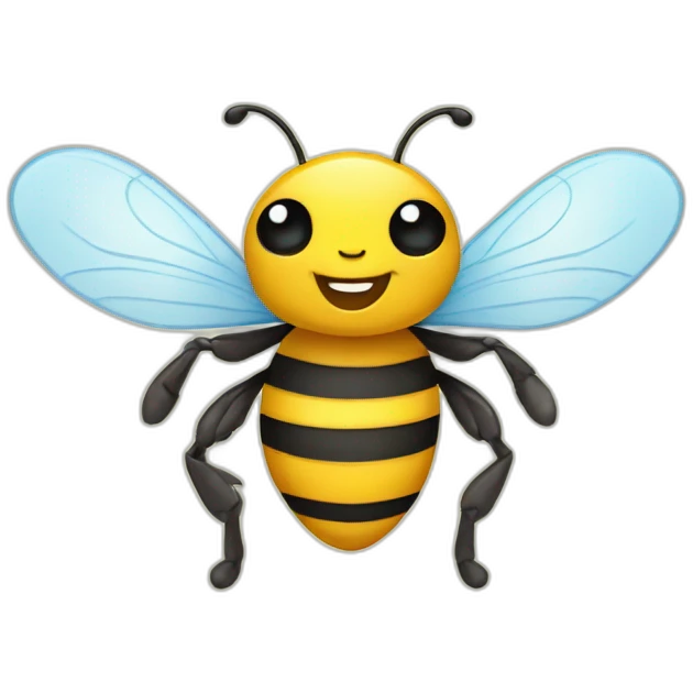 Happy bee in pffice emoji