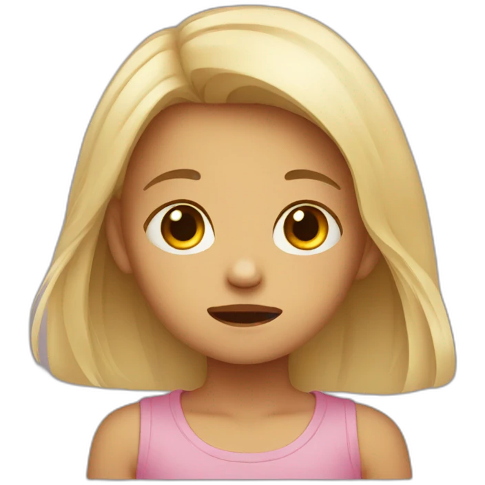 young girl crying emoji