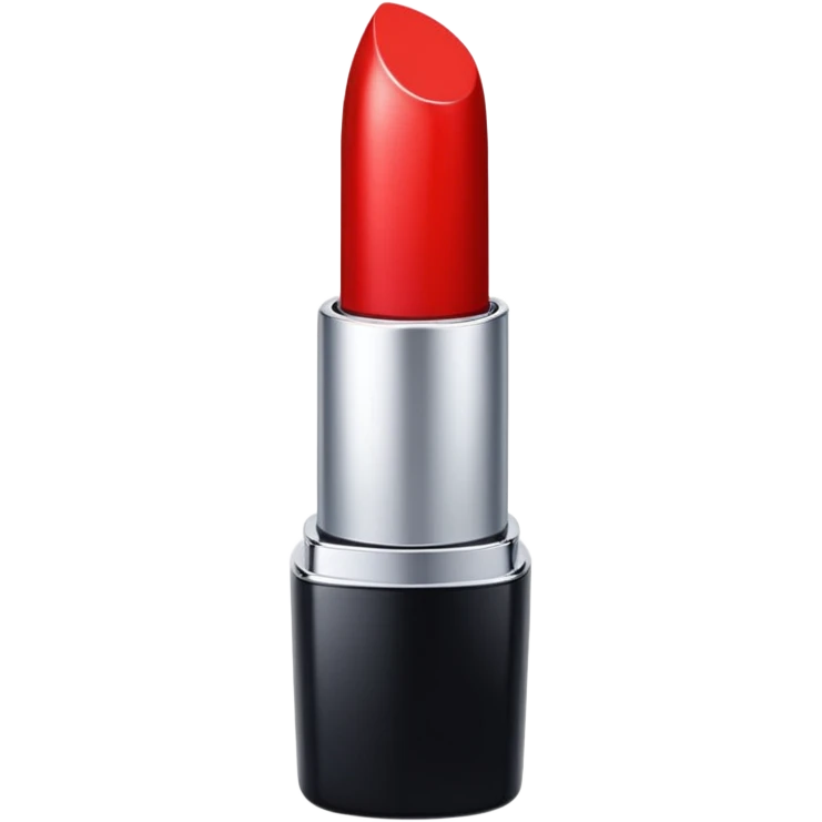 Generate a high-quality emoji of a red lipstick, realistic shape and color, smooth gradient colors, no facial features, simple white background, high-resolution.
 emoji