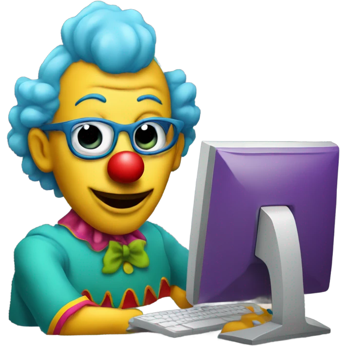 clown at the computer emoji