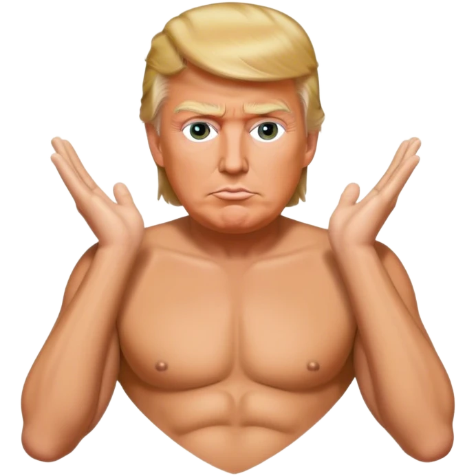 Trump with a supermodel body emoji