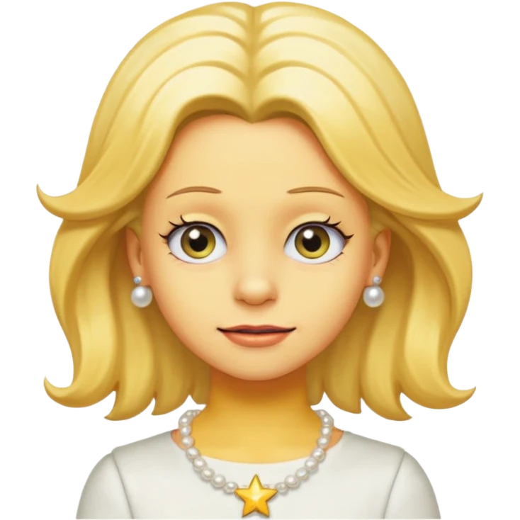 3D emoji head-only, smooth plastic, soft studio light, big round eyes, bold outline, centered, transparent bg,
Lisa Simpson, yellow skin, 8-point star hair, white pearl necklace, child face, overbite, no earrings, no eyelashes, not blonde emoji