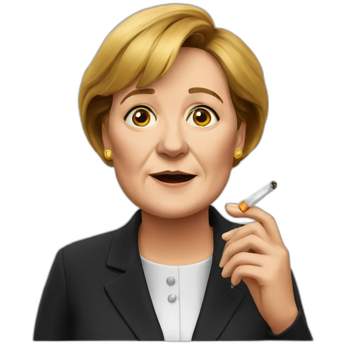 Merkel with cigarette emoji