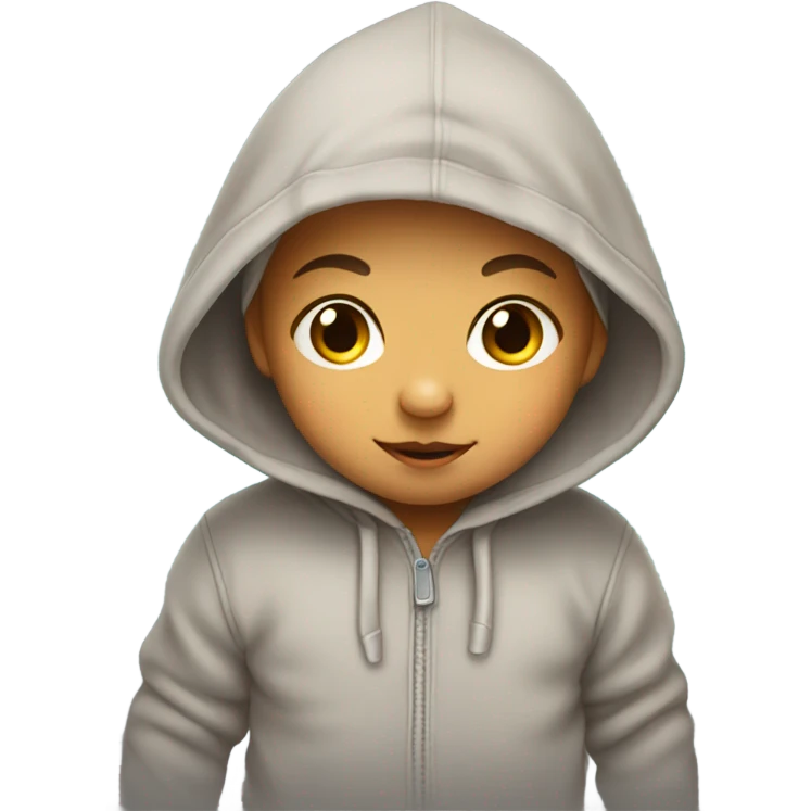 Cute baby wearing a hoodie  emoji