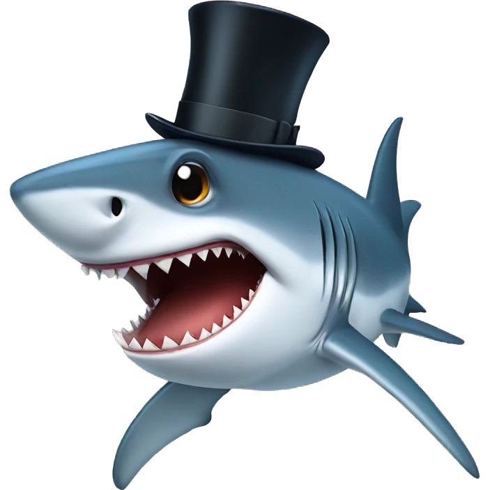 Shark with a top hat emoji