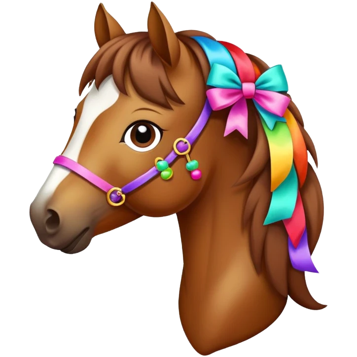 Pretty horse with bows emoji