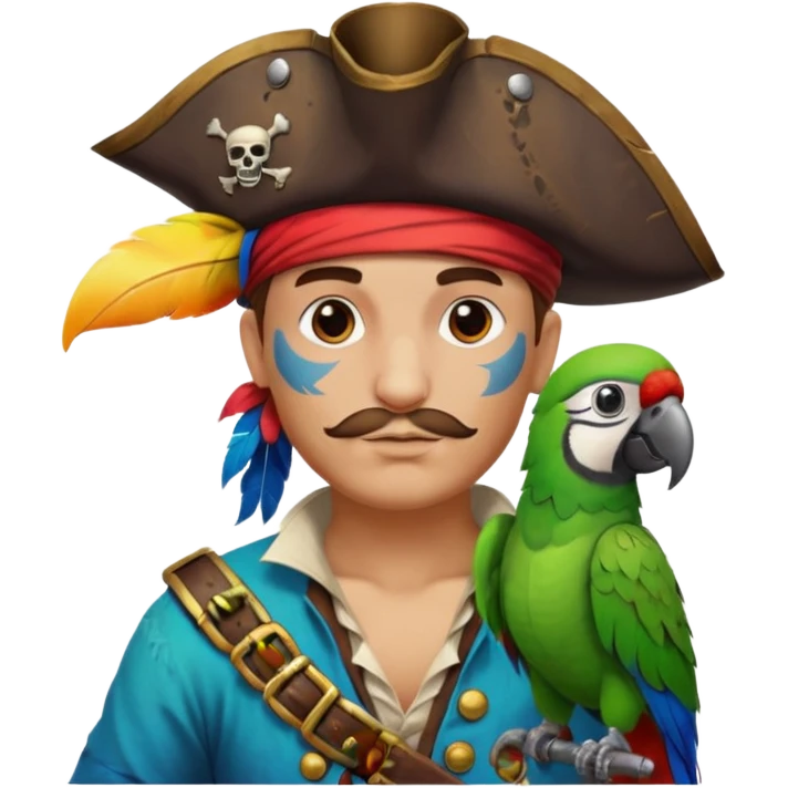 pirate and parrot emoji