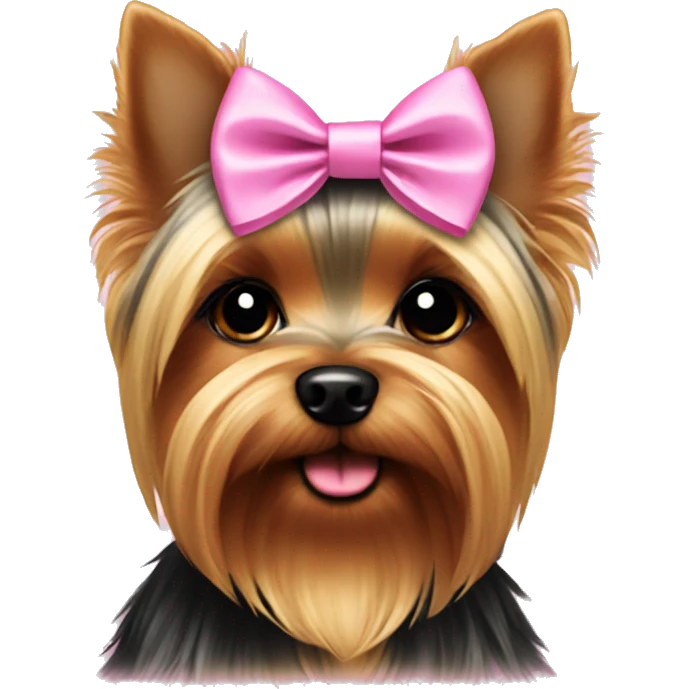 Yorkie with pink bow  emoji