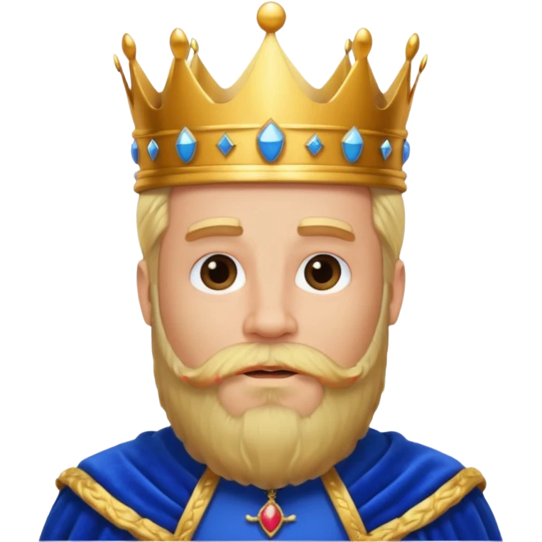 bearded king with crown and blue outfit blonde hair emoji