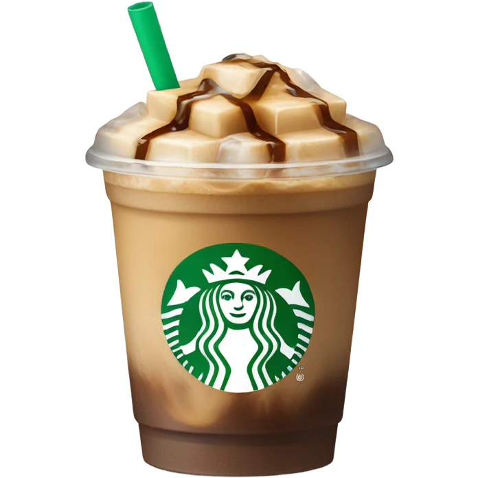 Starbuck ice coffee with ice cubes emoji