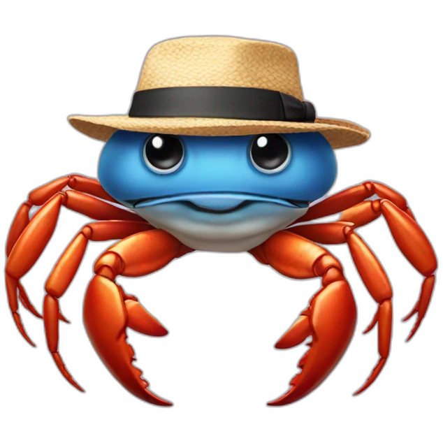 Crab wearing a hat emoji