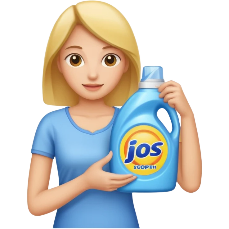 woman holding laundry detergent emoji