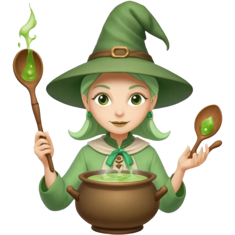 green witch cooking potion emoji
