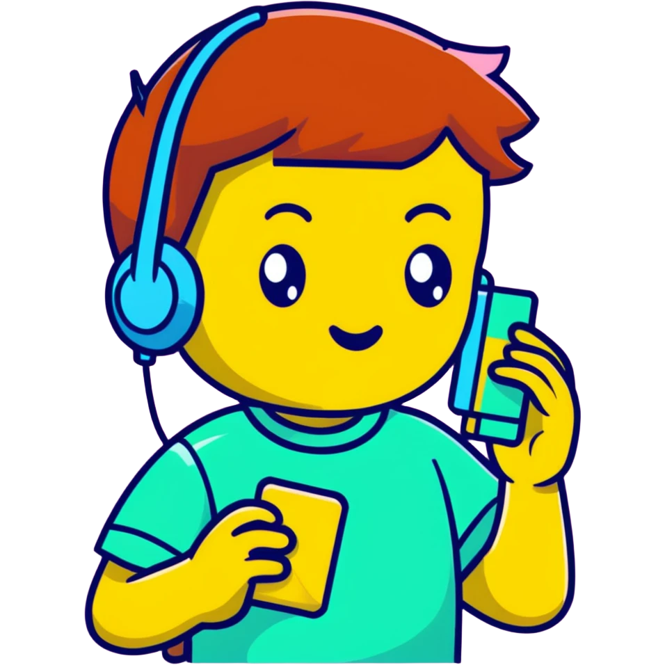 cheerful cartoon teenager holding a phone with 'Tax Refund!' notification, sparkling eyes, pop art colors emoji