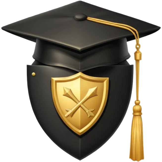 Graduation Cap + Shield emoji