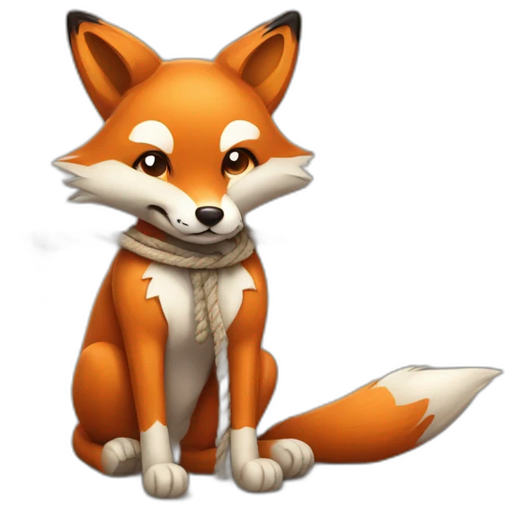 Fox tied up with ropes emoji