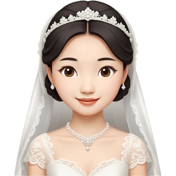 Asian girl bridal look emoji
