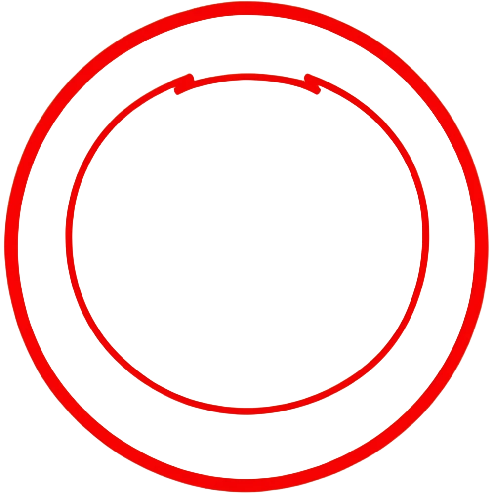 Bright red prohibition symbol, forbidden sign, circle with diagonal line emoji