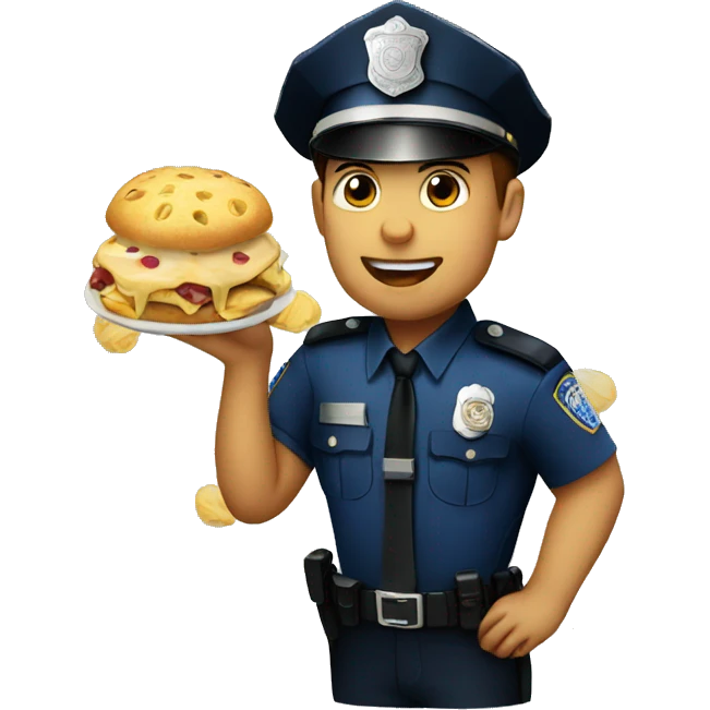very large police officer eating emoji