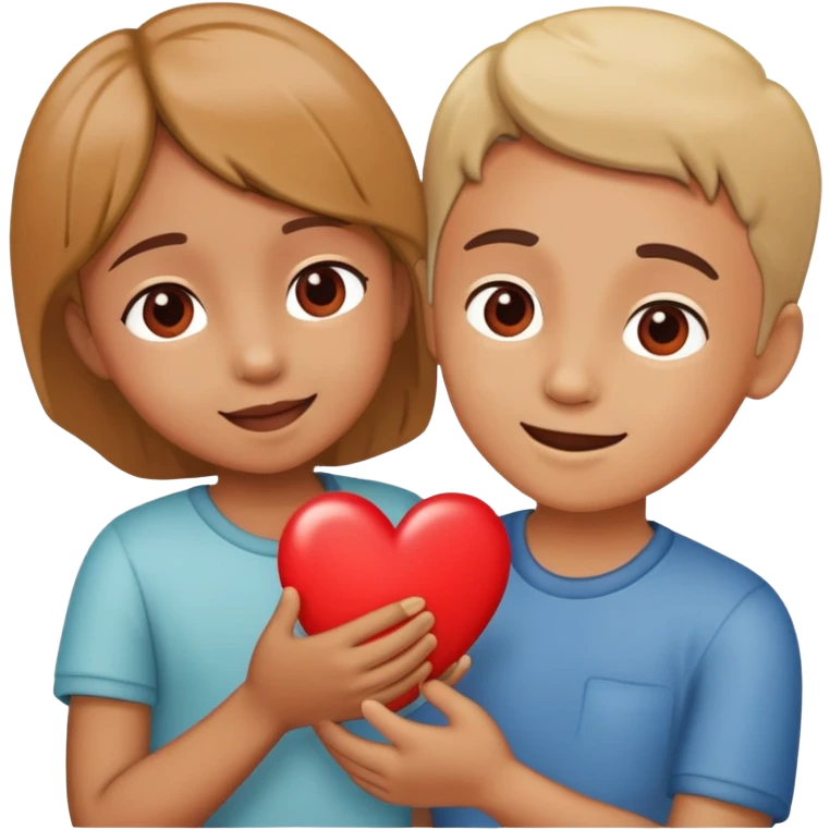 child giving a heart to a parent, happy and affectionate emoji