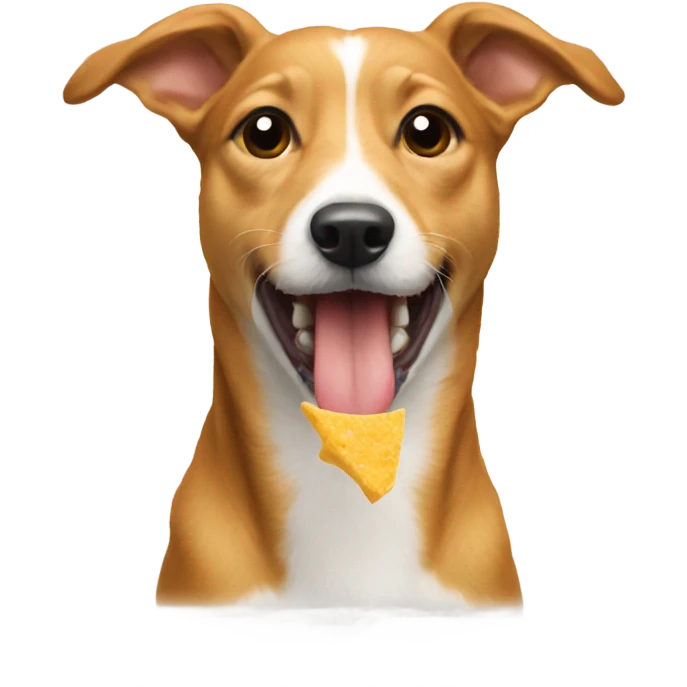 Podengo dog eating emoji