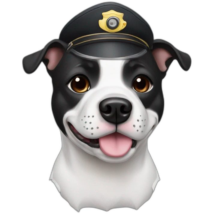 black and white staffy pilot emoji