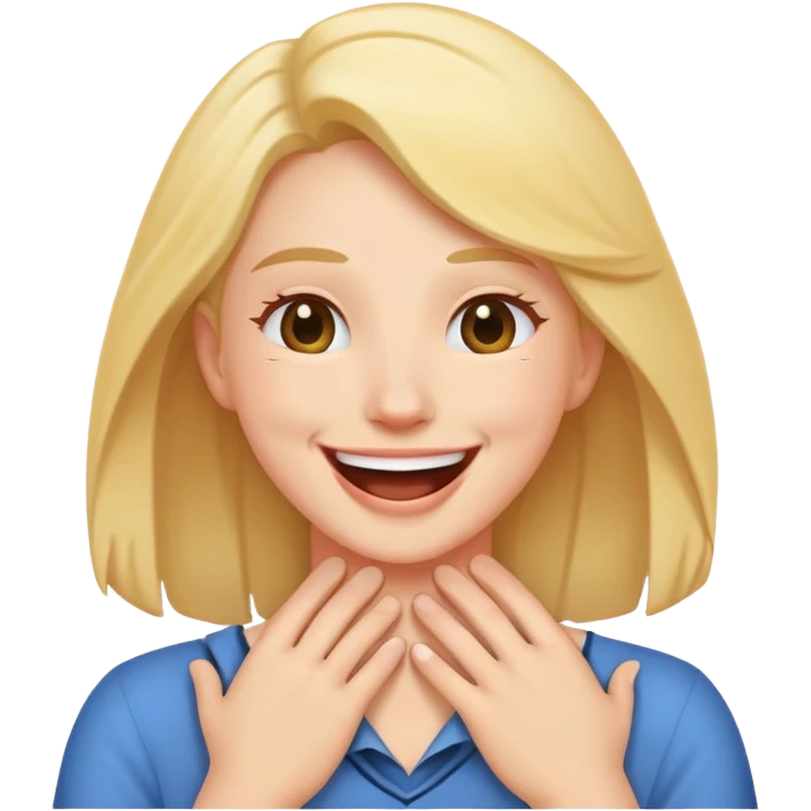 person laughing holding hands around neck  emoji