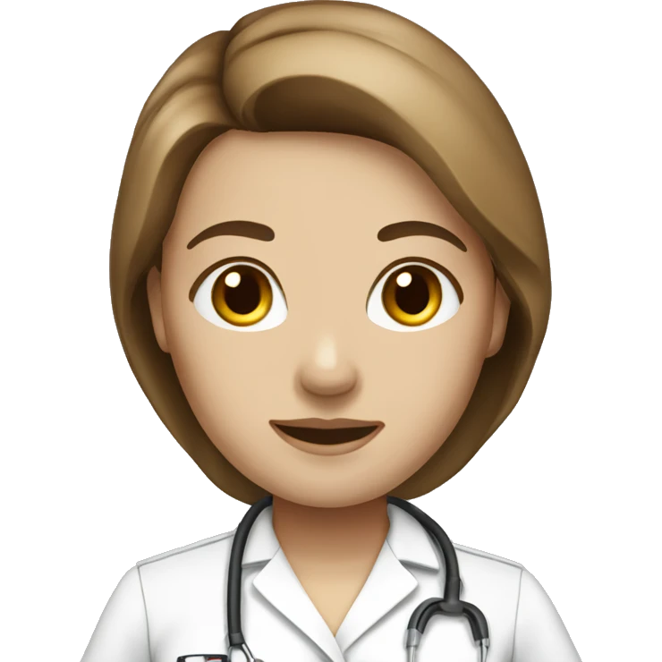 Female nurse white skin brown hair emoji