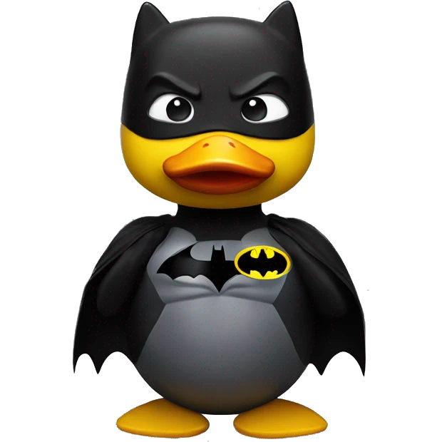 Rubber duck in Batman costume  emoji