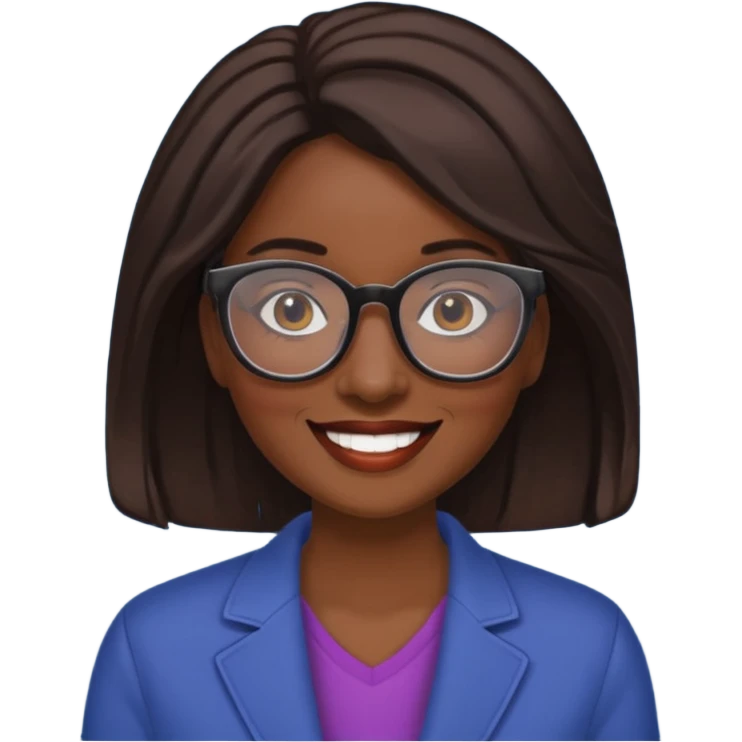 bold woman wearing glasess  emoji