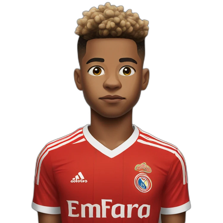 David Neres with Benfica jersey but sad  emoji