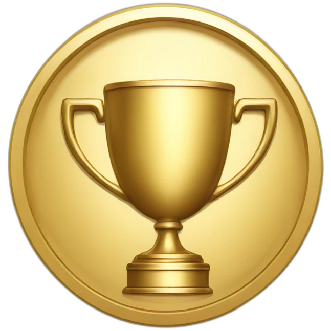 gold trophy in Round coin emoji